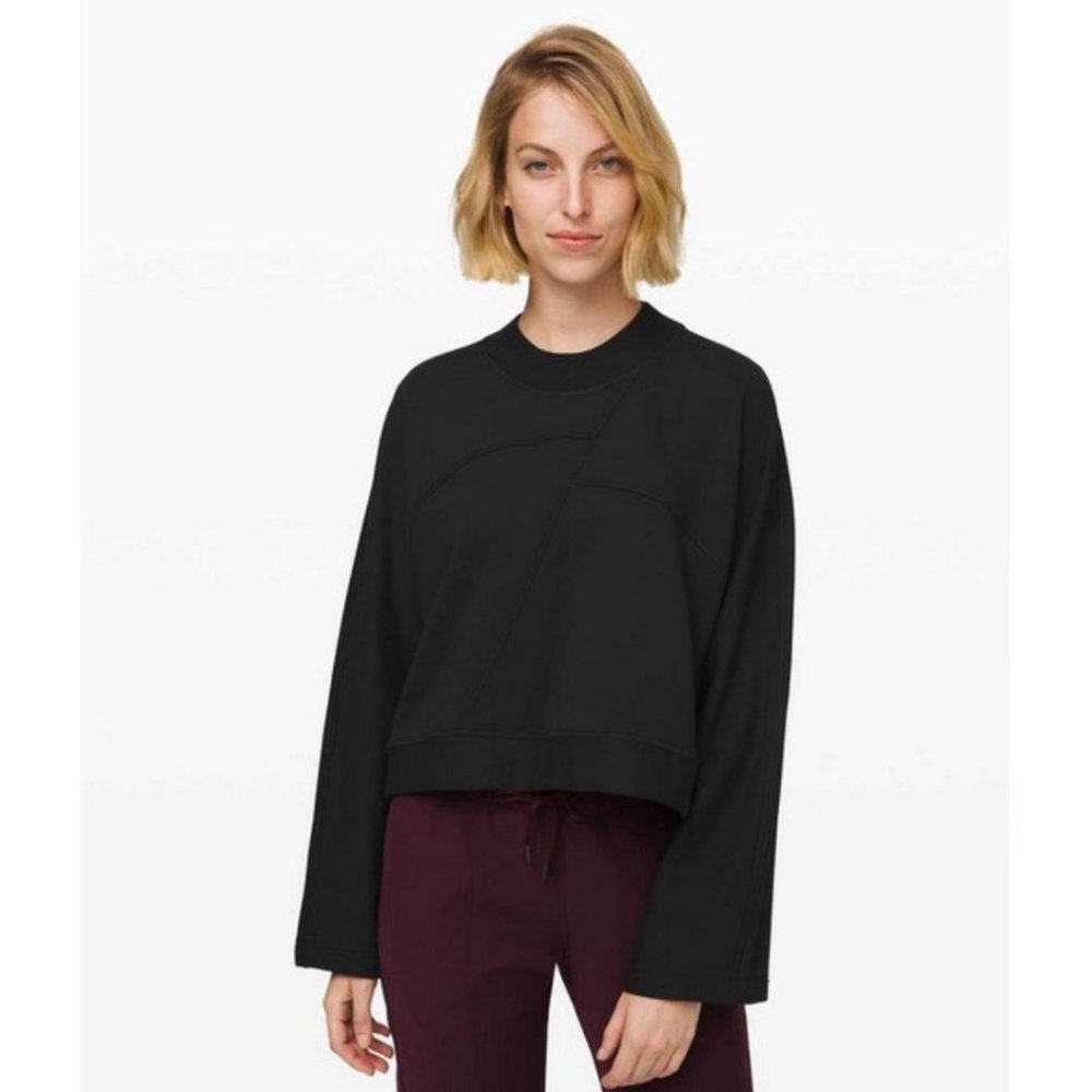 Lululemon Broken Beats Pullover Black Size: M/L Stretch French Terry Oversized